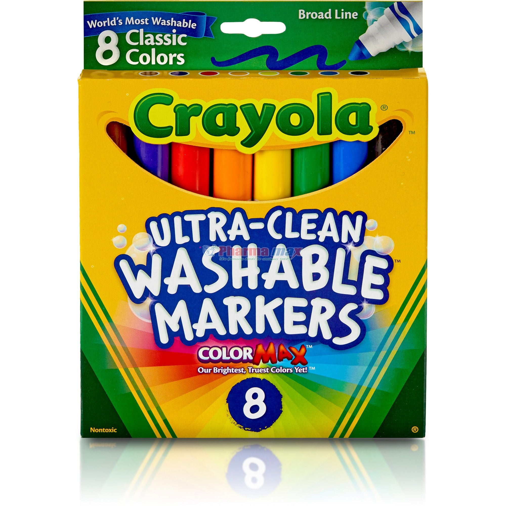 MARCADORES DE COLORES CRAYOLA LAVABLES GRUESOS (8 PZS.)