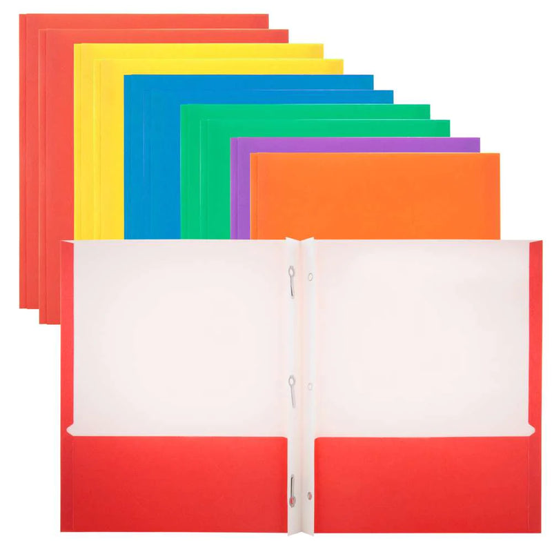 2-Pocket Folder with Metal Prongs Fastener Clasps (Folder con bolsillo + Clavitos)