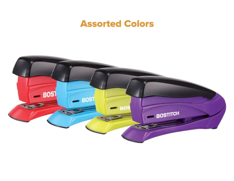 Inspire™ Spring-Powered Compact Stapler, 15 Sheets, Assorted Colors