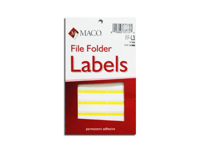 FILE FOLDER LABELS - YELLOW