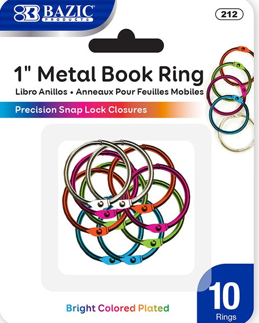 1" METAL BOOK RING COLORS