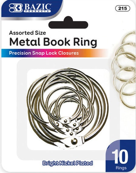 ASSORTED SIZE METAL BOOK RING