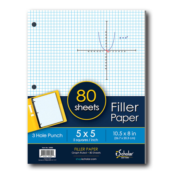 5 x 5 Quad Ruled 80 Sheets