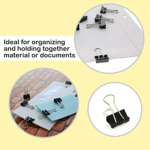Small 3/4" (19mm) Black Binder Clip (20/Pack)