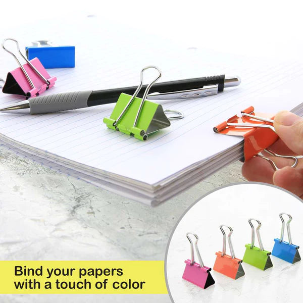 Large 2" (51mm) Assorted Color Binder Clip (4/Pack)