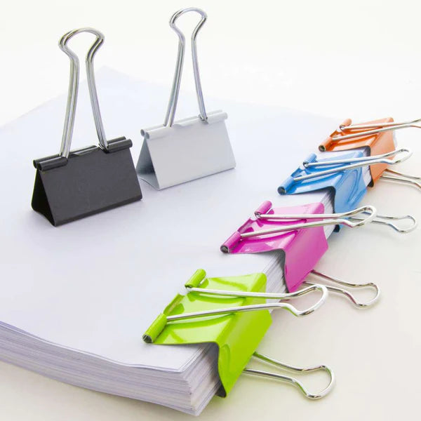 Large 2" (51mm) Assorted Color Binder Clip (4/Pack)