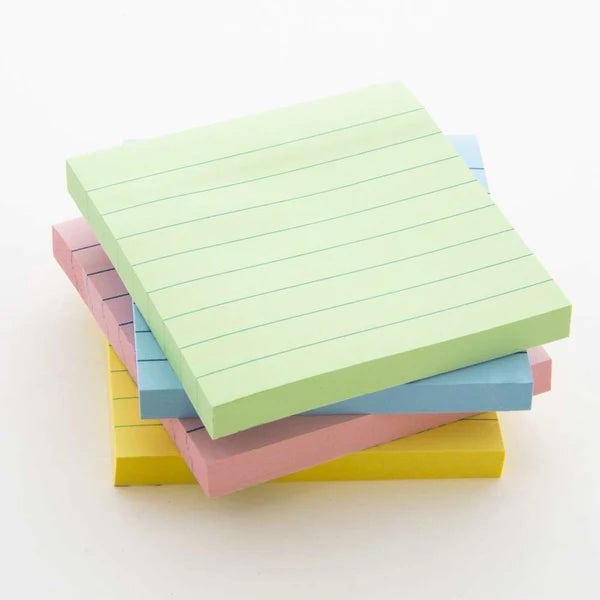 Lined Stick On Notes 3" X 3" 40 Ct. (3/Pack)