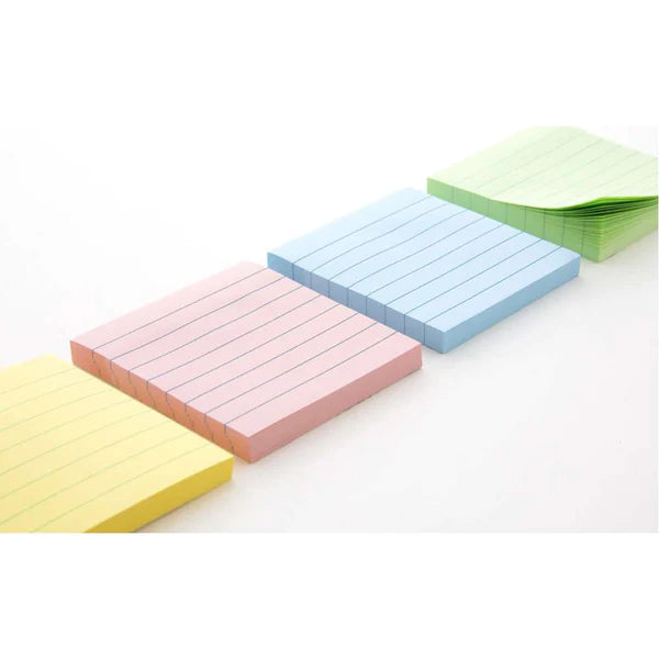 Lined Stick On Notes 3" X 3" 40 Ct. (3/Pack)