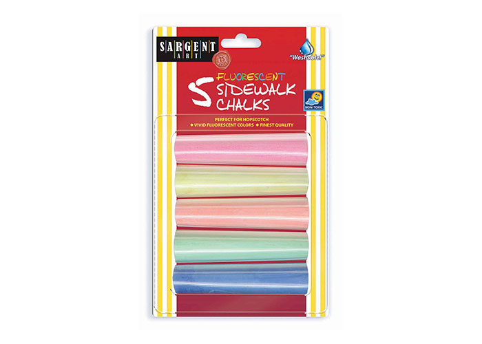 JUMBO FLUORESCENT SIDEWALK CHALKS, 5CT.