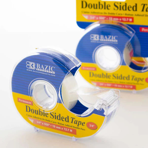 Double Sided Permanent Tape 3/4" X 500" w/ Dispenser