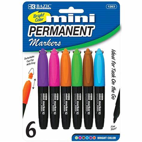 MINI PERMANENT MARKERS (SET 6)