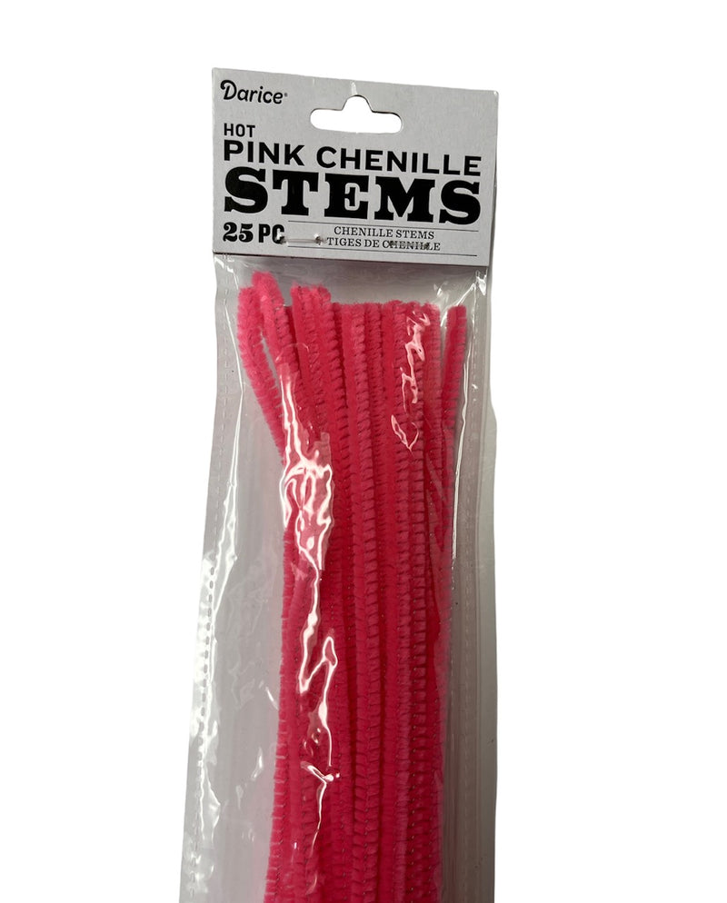 Chenille- Hot Pink 25pc