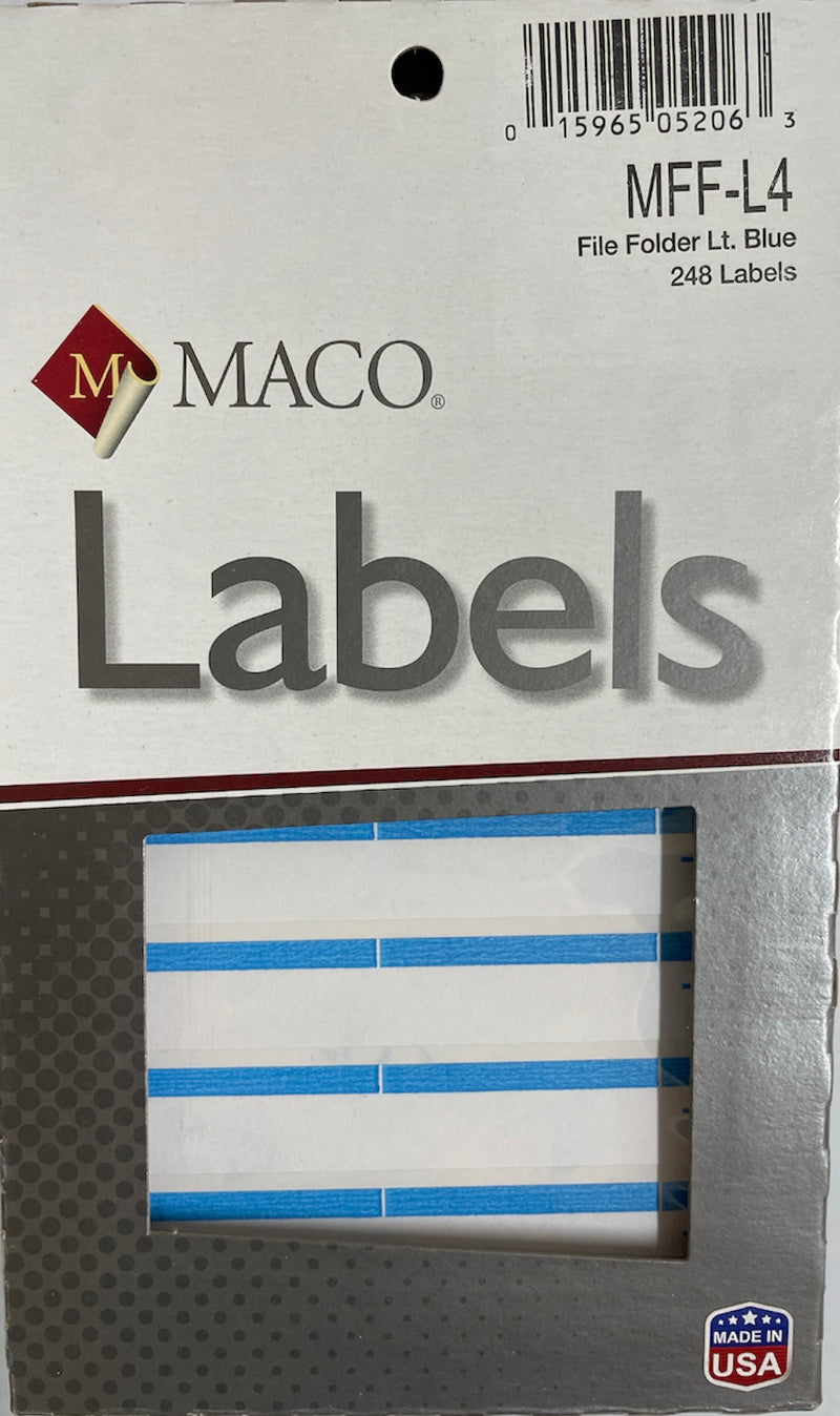 FILE FOLDER LABELS - LT. BLUE