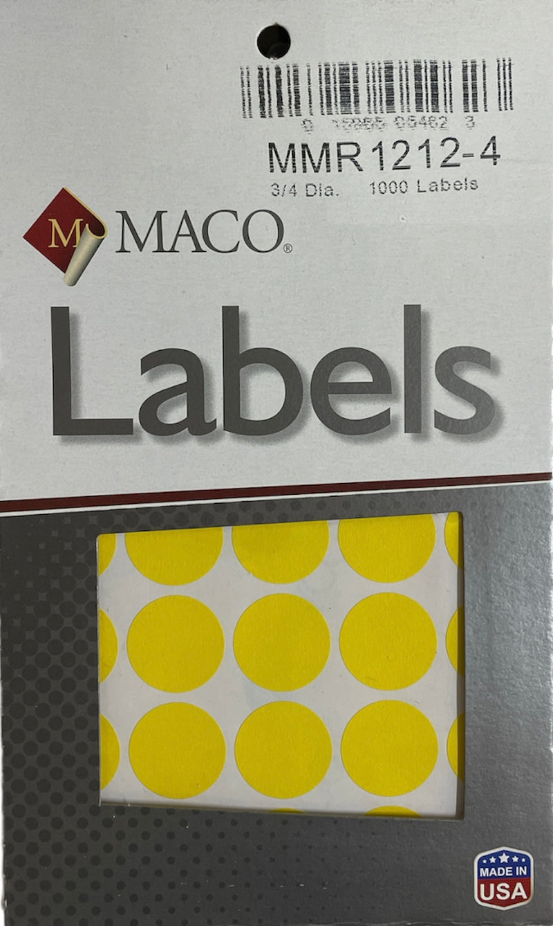 COLOR ROUND LABELS - YELLOW