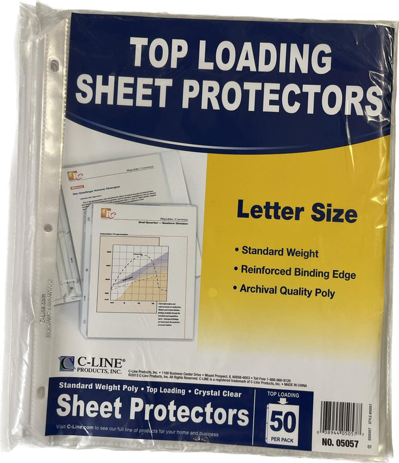 Sheet Protectors, Clear- 50 pack