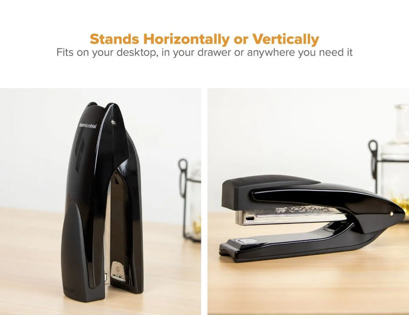 Antimicrobial Executive Stand Up Stapler, Black